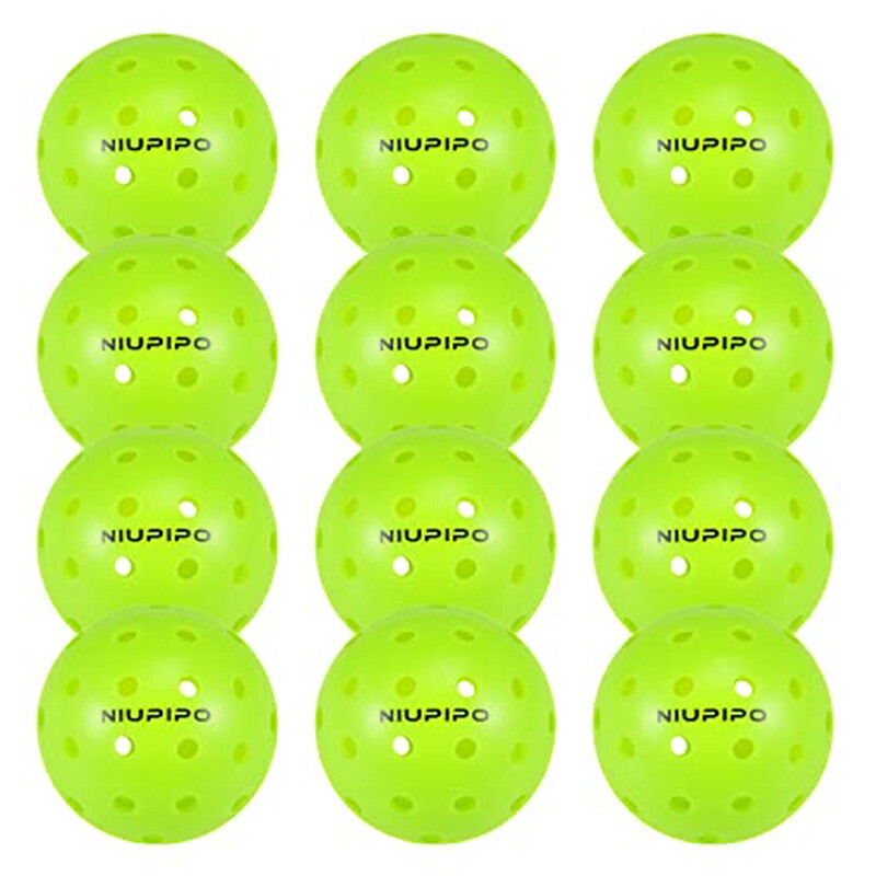12-Pack Outdoor Pickleball Set – High-Quality Durable Balls, 74mm Diameter, PE Materi