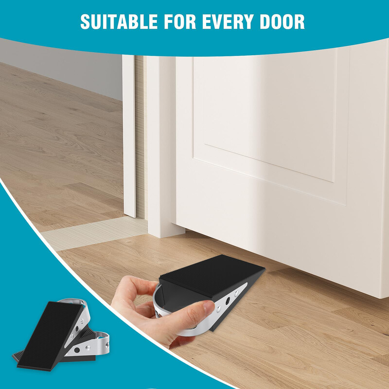 2 Pack Door Wedge Rubber - Heavy Duty Door Stops, Non-Scratching, Non-Slip Door Stopp