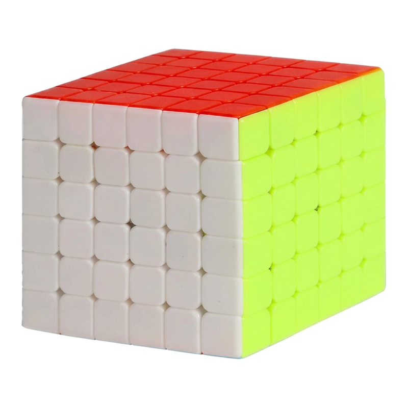 V-Cube 6 x 6 sneldraaikubus, editie zonder stickers in effen kleuren, ABS-puzzelspeelgoed met hoge moeilijkheidsgraad voor volwassenen en kinderen vanaf 10 jaar