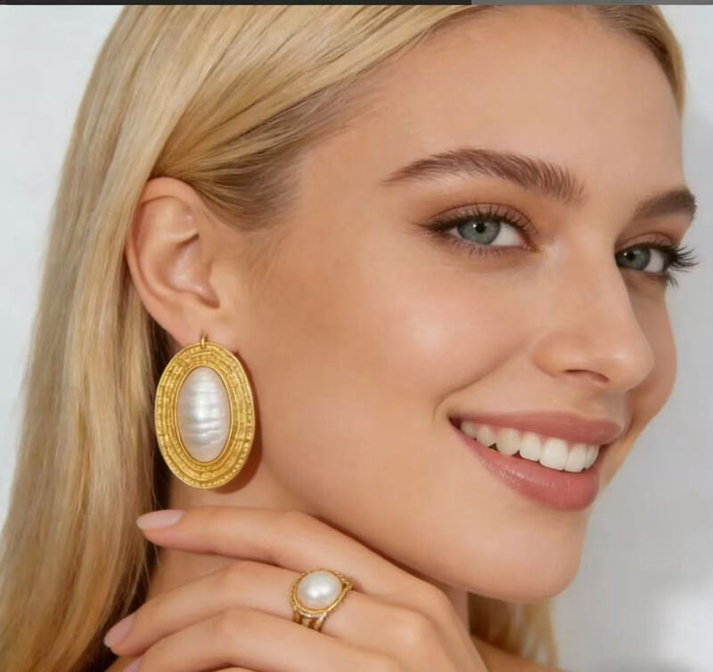 Verbex European and American style French baroque pearl earrings, hanging earrings, earrings, earrings for all seasons