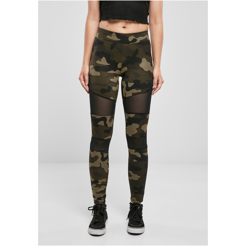 Urban Classics Damen Camo Tech Mesh Leggings woodcamo/blk L