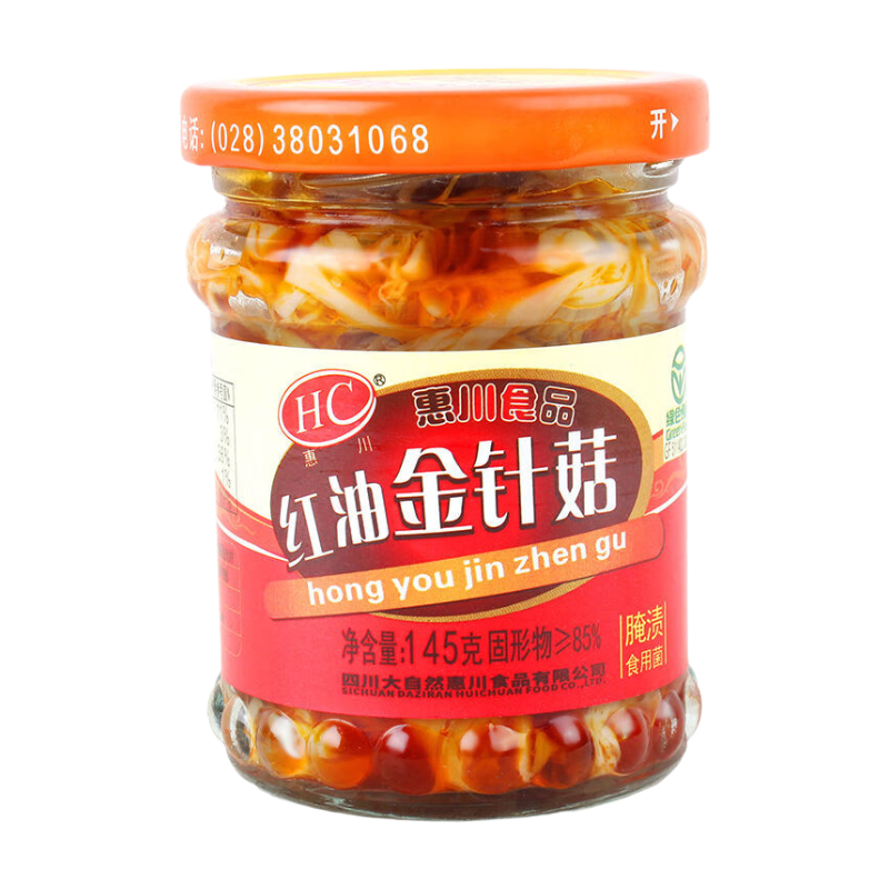 Huichuan Red Oil Enoki Mushroom 145G