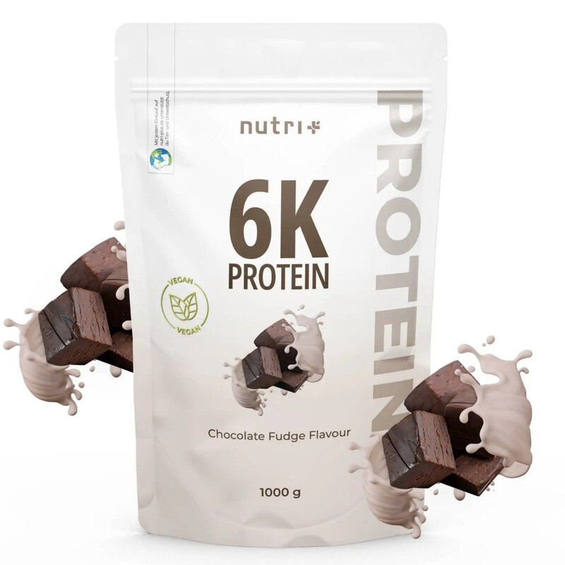 Nutri+ 6K Proteinpulver Vegan 1 kg Chocolate-Fudge