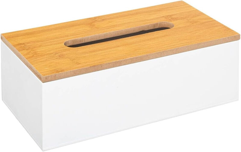 5five MDF Tissue Box Houder - Wit, 25 x 13 x 9 cm
