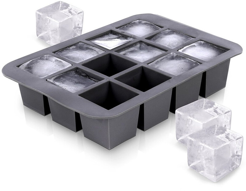 Excellent Huishoudelijke IJsblokjesvorm - Silicoon, Zwart, 12 stuks