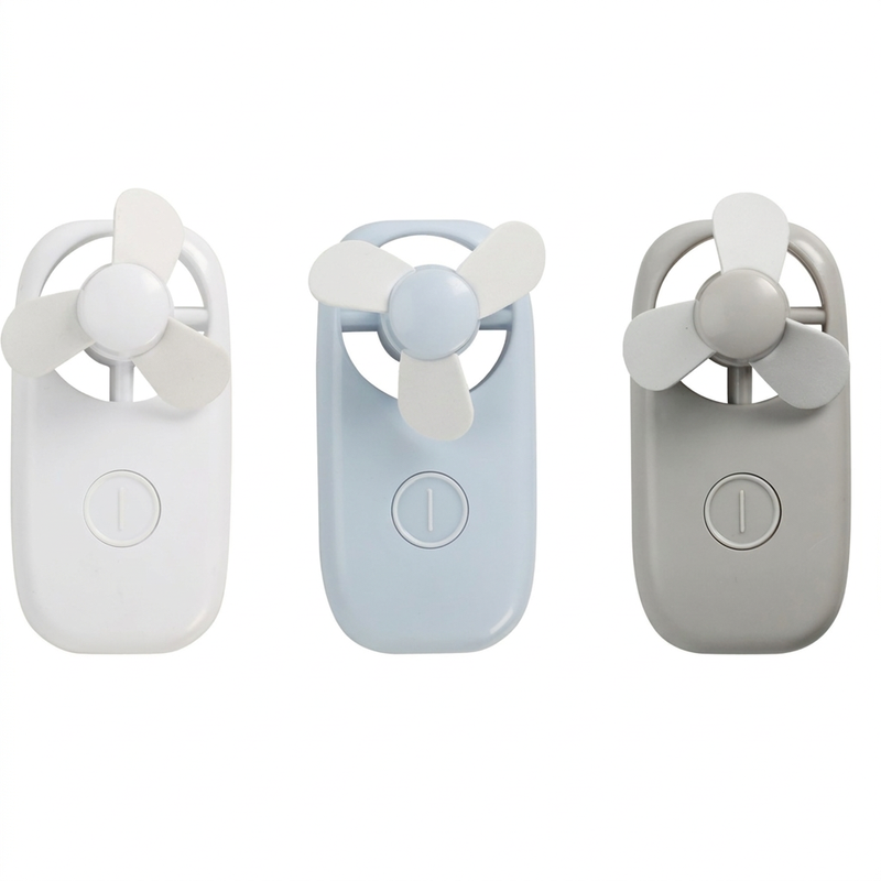 Mini tragbarer Handventilator 11x5,8x4,8 cm Batteriebetrieben Zufällig versendet 1 von 3 Pastellfarben Perfekt zur Kühlung auf Reisen und im Urlaub