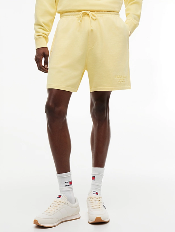 Tommy Hilfiger Jeans Classic Tonal Logo Embroidery Sweat Shorts - Citronella