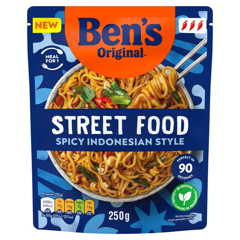 Ben's Original Green Street Food Indonesian Spicy Noodles 250G