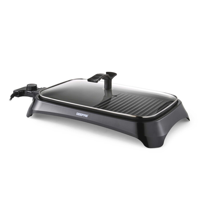 1600W Electric Barbecue 2-in-1 Grill With Hot Plate