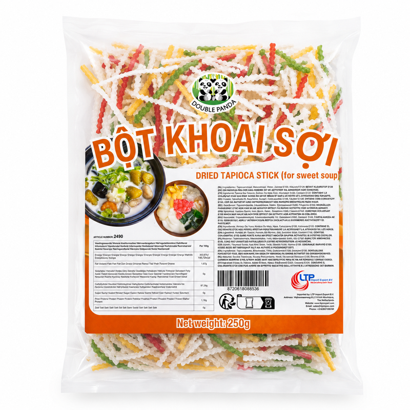 DOUBLE PANDA Bâtonnets de Tapioca Séchés Pour Soupe Sucrée 250 g