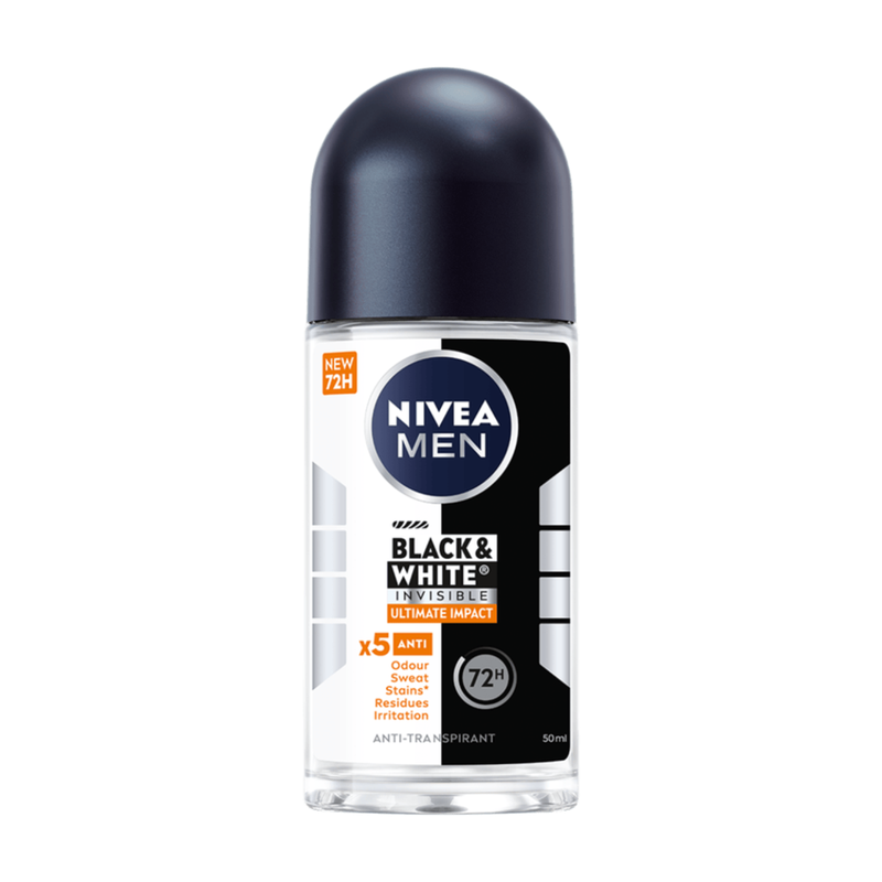 Nivea Men Deoroller invisible ultimate impact black & white 50 ml