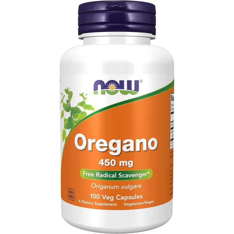 Now Foods Oregano Herbal Wellness 450mg Capsules - 100 Vegan Capsules