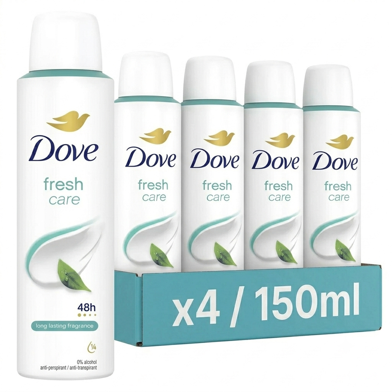 Dove Déodorant Spray - Fresh Care 150 ml. (Lot de 4)