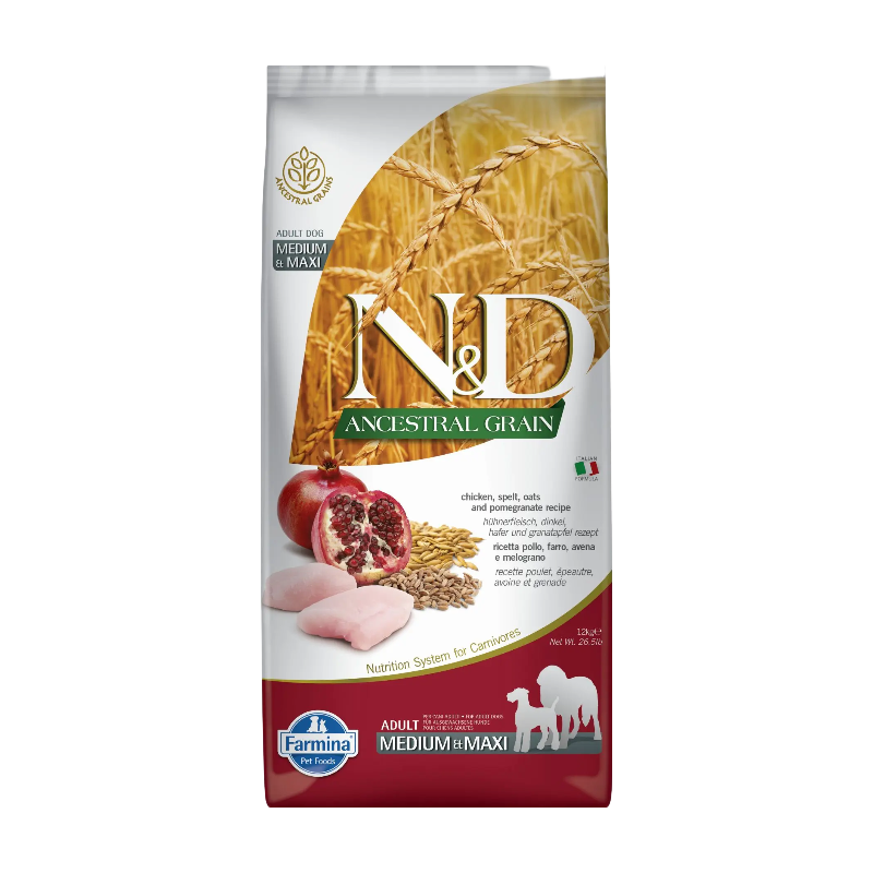 Farmina N&D Ancestral Grain Kip Hondenvoer voor Volwassen Medium/Grote Rassen 12 kg