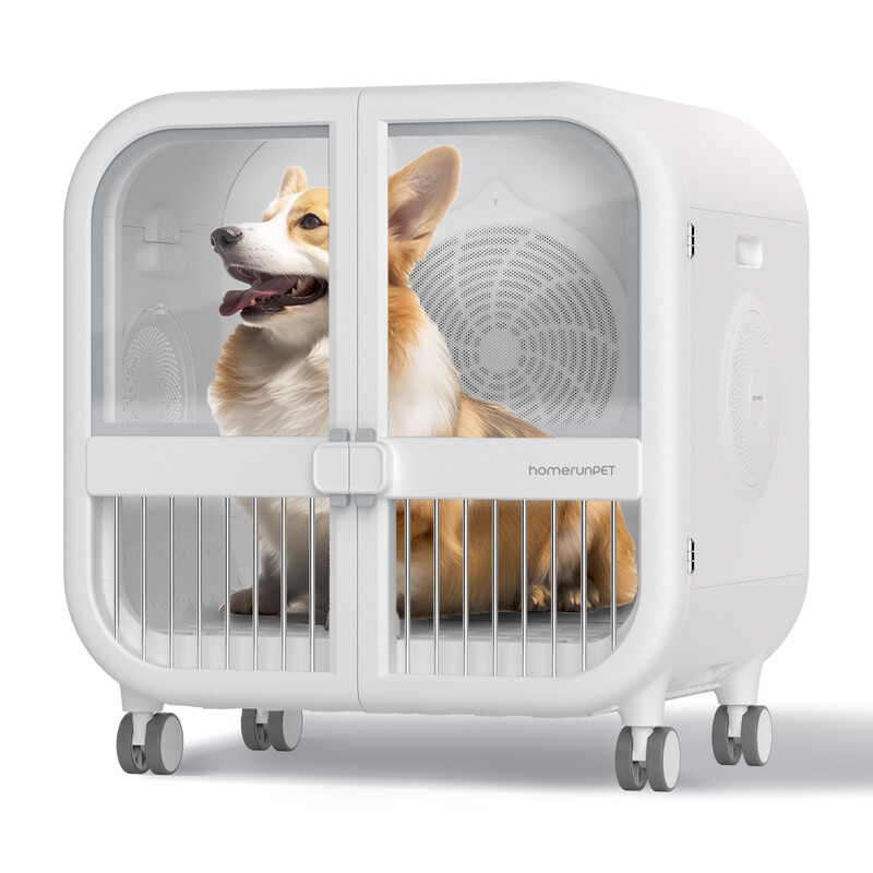 Homerunpet huisdierendroger luxe editie 135 l, PD135, drogen van salonkwaliteit, zachte lucht van 40 °C, ultrastille werking, 2-in-1 huisdierenbed en -droger