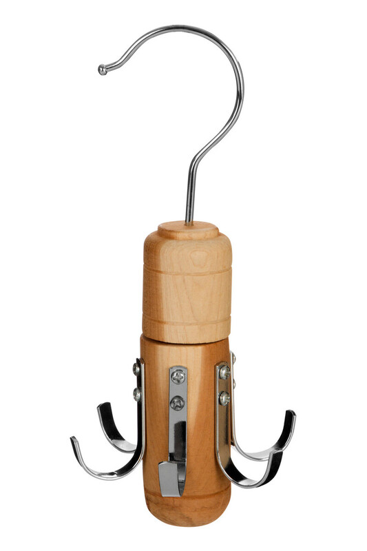 The Dandy Sparrow Cedar Wood 6 Hook Tie And Belt Hanger