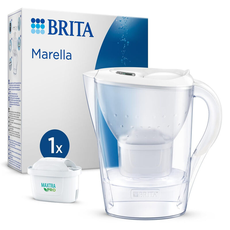BRITA Wasserfilterkanne Marella Cool 1x Maxtra Pro All-In-1 Weiß