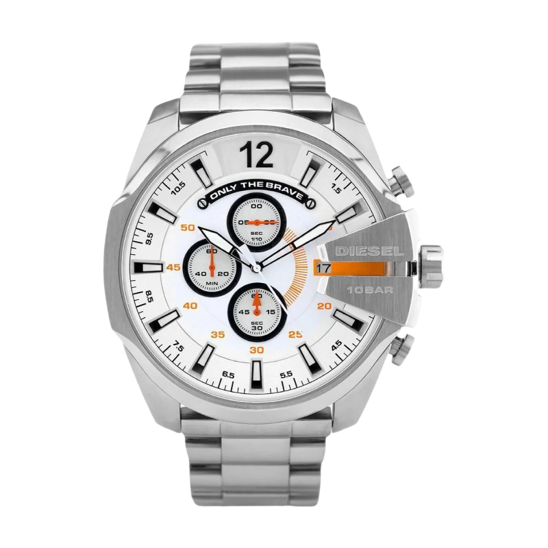 DZ4328 Silver Plated Mega Chief Chronograph Watch