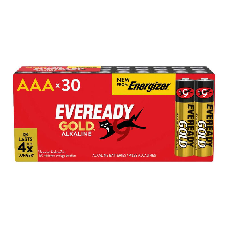 Eveready Gold by Energizer AAA Alkaline Batteries – 30 Pack