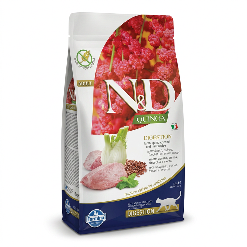 Farmina N&D Quinoa kattenvoer voor spijsvertering, lam, 1,5 kg