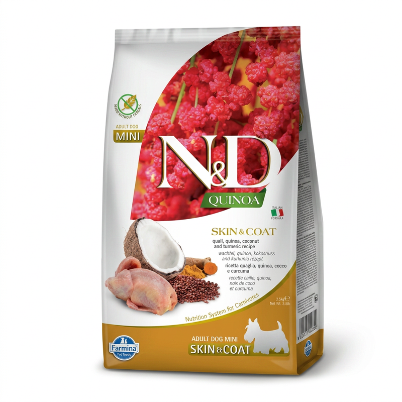 Farmina N&D Quinoa Serie Haut- und Fellpflege Adult Mittelgroßer bis großer Hunde Hundefutter (Venus Meat) 2,5 kg