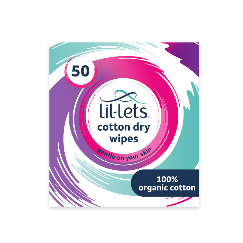 Lil-Lets 50 Cotton Dry Wipes
