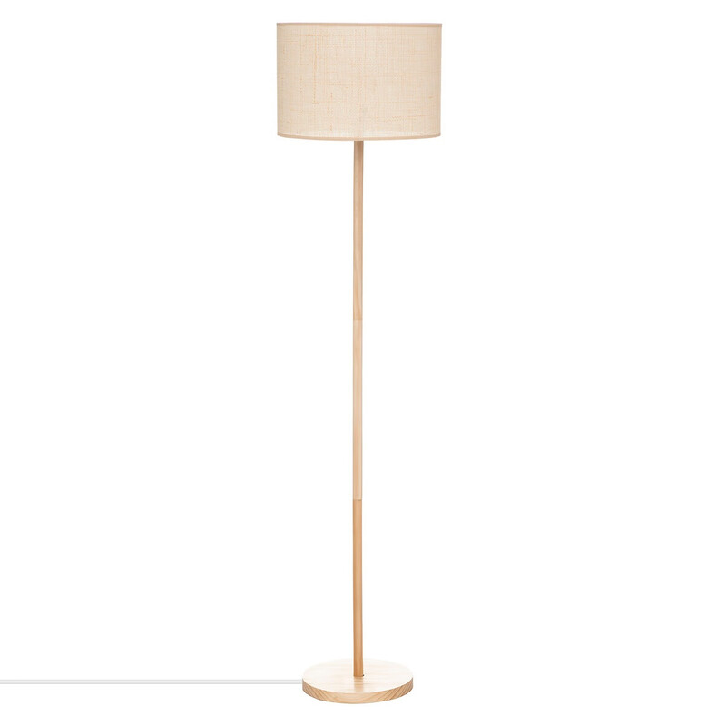 Atmosphera Vloerlamp - Vurenhout, 149,5 cm, Rietstrookkap