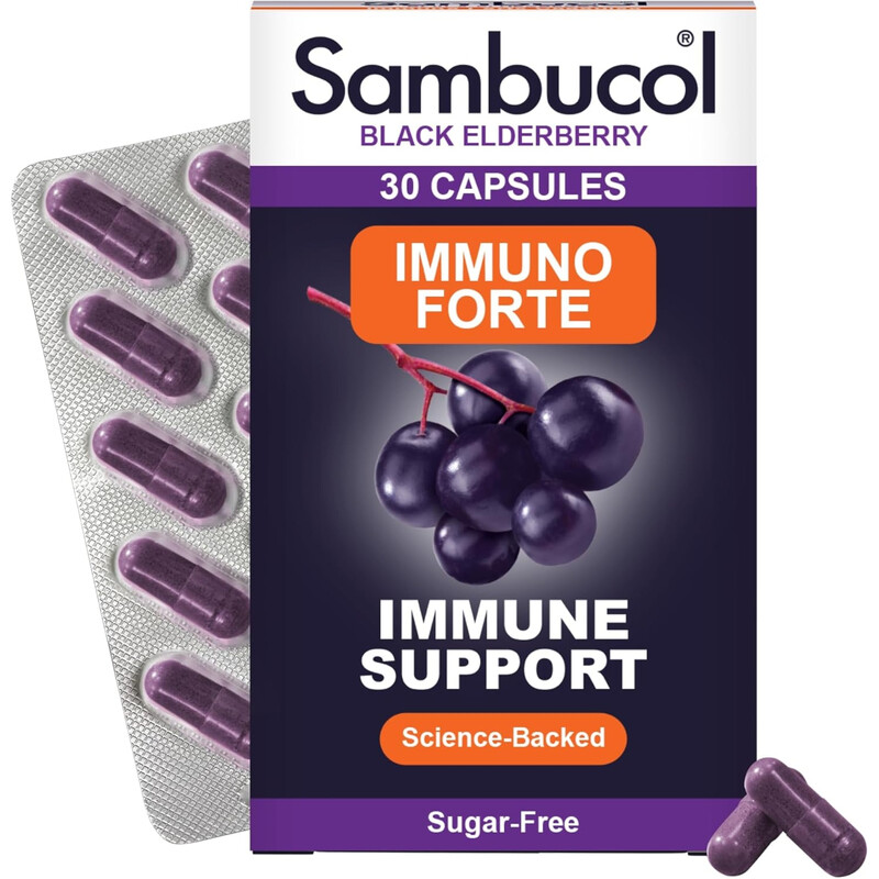 Sambucol Black Elderberry Immuno Forte Immune Support Capsules - 30 Capsules