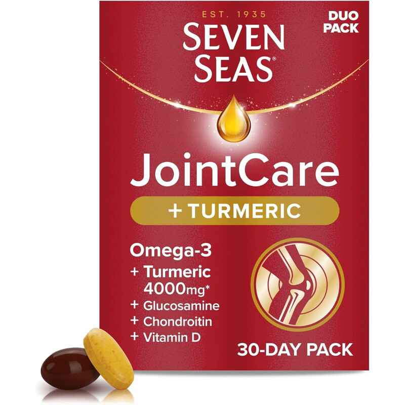 Seven Seas Jointcare Turmeric Capsules With Omega-3 & Glucosamine - 30 Day Pack