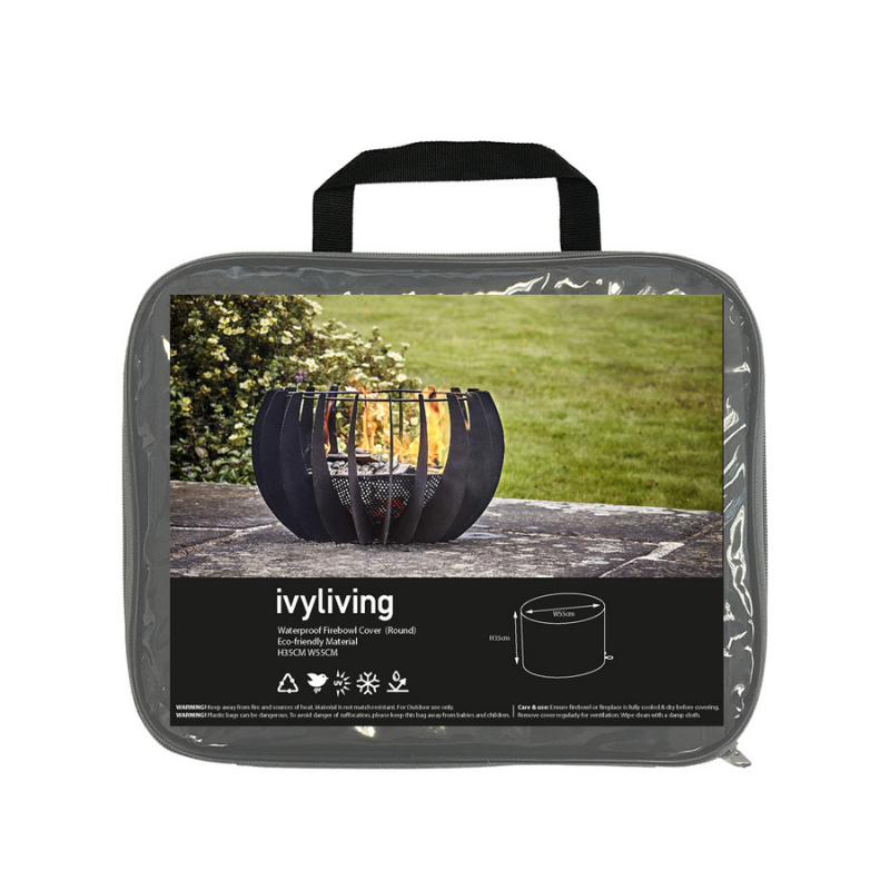 Ivyline Waterproof Fire Pit Cover In Eco-Friendly Material (Round) H35cm W55cm