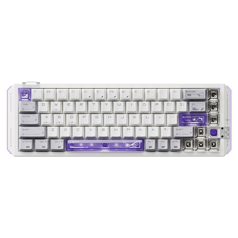 FLASH 68HE Series Magnetic Switch Wired Keyboard (Purple, Flame Yellow Magnet Switch)
