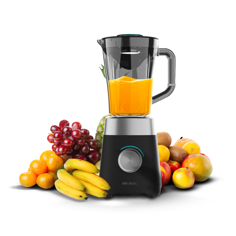 Cecotec 1300 W Stand-Küchenmixer – Power Black Titanium 1300Max, 1.5 l Schüssel, mit 4 Black Titanium-Klingen, 2 Geschwindigkeitsstufen & Eis-Crusher