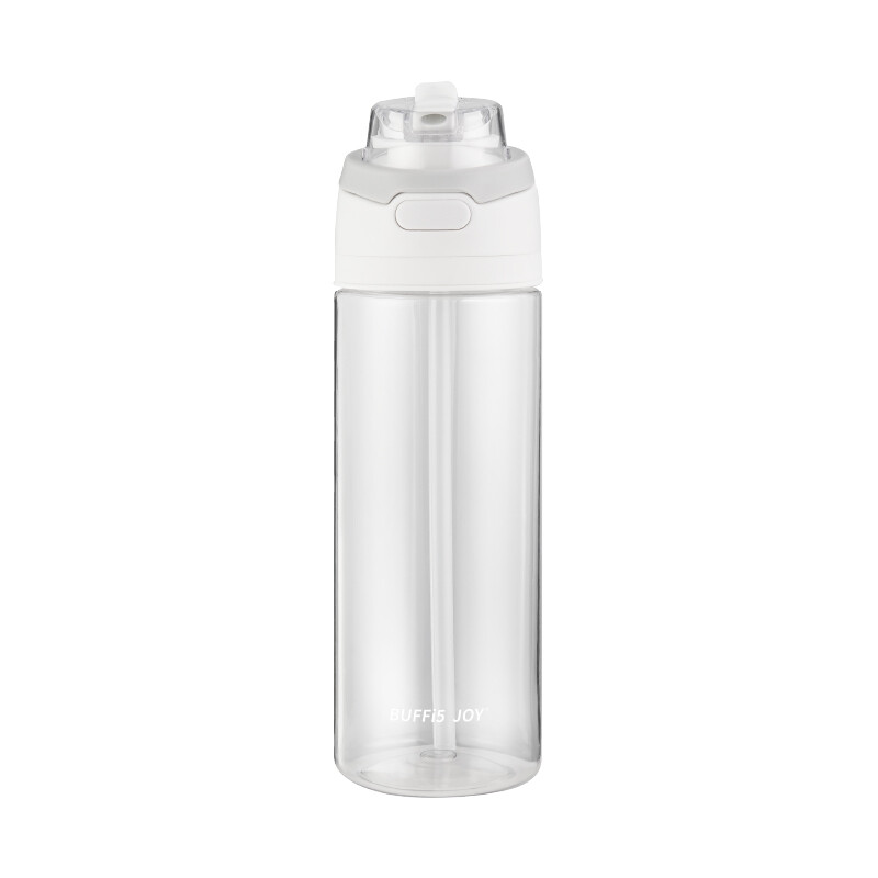 BUFFi5 JOY Sport-Trinkbecher mit Doppelhalsaufsatz aus Kunststoff, 720 ml, weiß