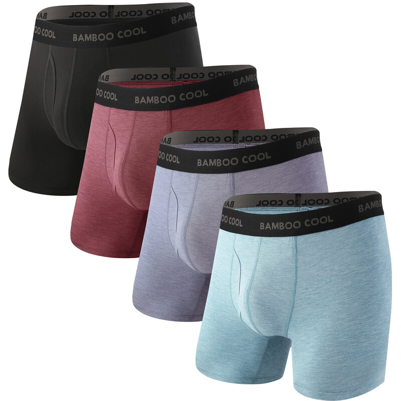 Men's Ultra Breathable Underwear,No Riding Up Boxer Briefs with ComfortFlexible Waist