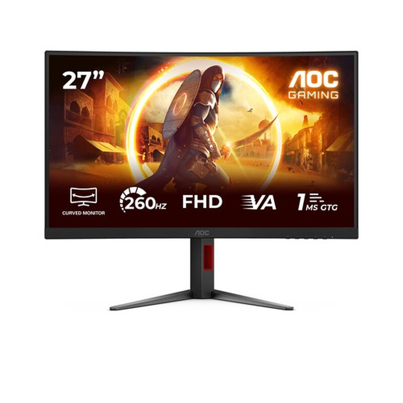 AOC Gaming C27G4Z2 27″ Curved Full HD Gaming Monitor, 260 Hz, Snelle VA-Paneel, Zwart/Rood