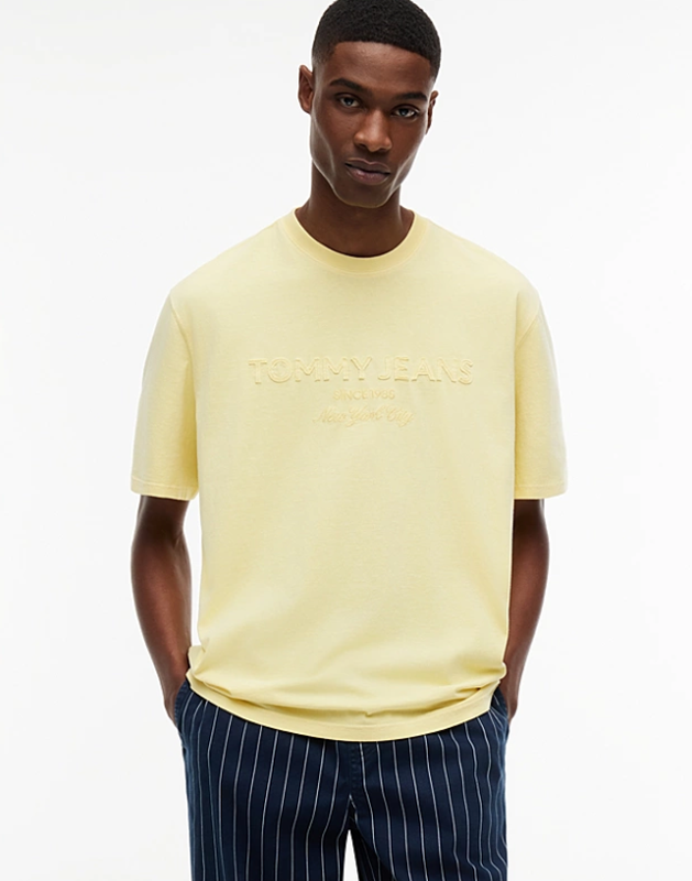 Tommy Hilfiger Jeans Classic Tonal Logo Oversized T-Shirt - Citronella
