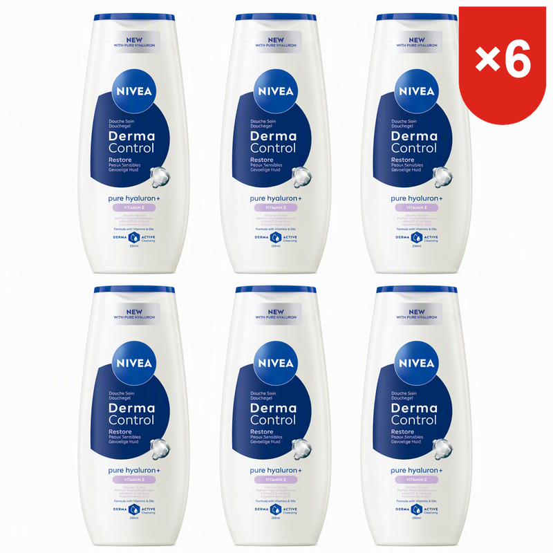 NIVEA Crème de douche peau sensible 250 ml (Lot de 6)