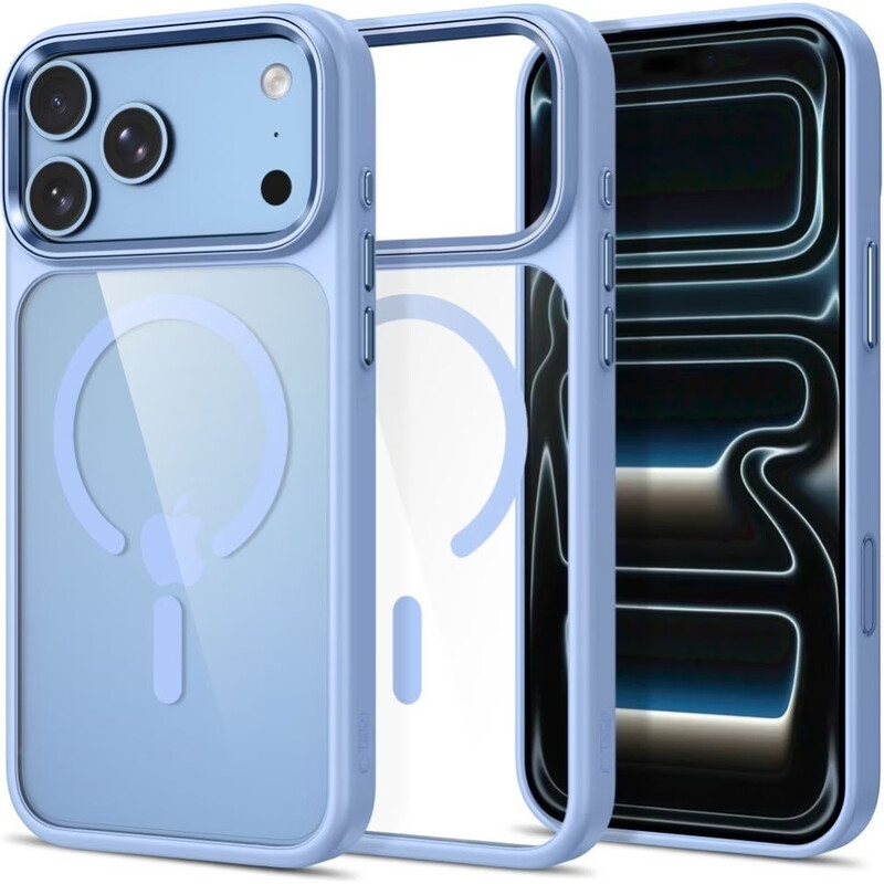 Tech-Protect Magmat Magsafe CC Hoesje voor iPhone 17 Pro Max / 18 Pro Max - Transparant Lichtblauw