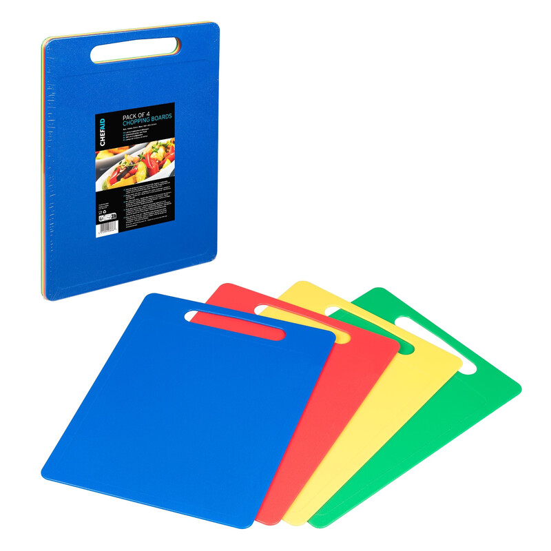 Chef Aid Large Multi-Colour Chopping Board Set of 4