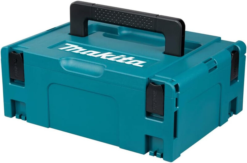 Makita 821550-0 MAKPAC Größe 2 Werkzeug- & Transportkoffer, Blauer Kunststoff-Systemkoffer, Stapelbar zum Systemschrank, Mit Tragegriff, 395 x 295 x 163 mm