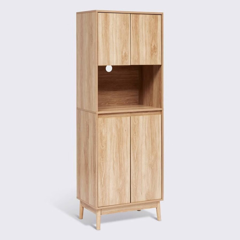 5five Woonmeubel - Boekenkast & Planken: Abana Keuken Sideboard met 1 Vak en 4 Deuren L.60 x D.40 x H.175 cm