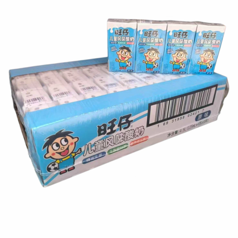 WANT WANT Hot Kid Originele Yoghurtdrank, 125 ml × 4 × 9