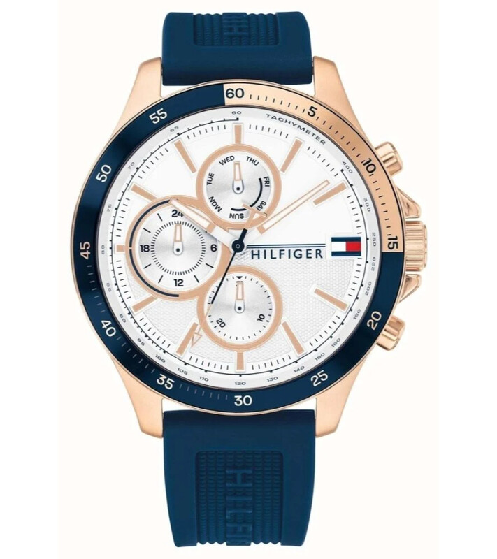 1791778 White Multifunction Dial Silicone Strap Watch