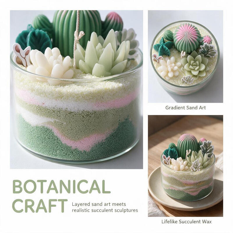 DIY Vetplant Zandart Kaars, Groen, Stermagnolia / Bosverhaal Geur, 1 Stuk