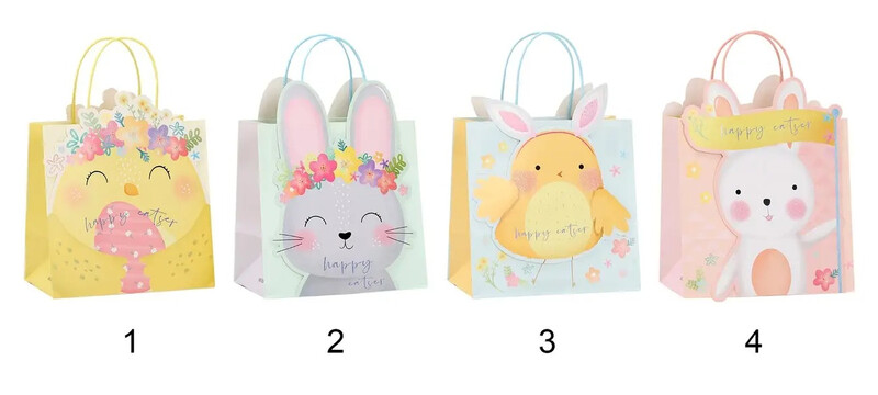 Gift Bags Easter 3D Assorted Medium 8 Pieces