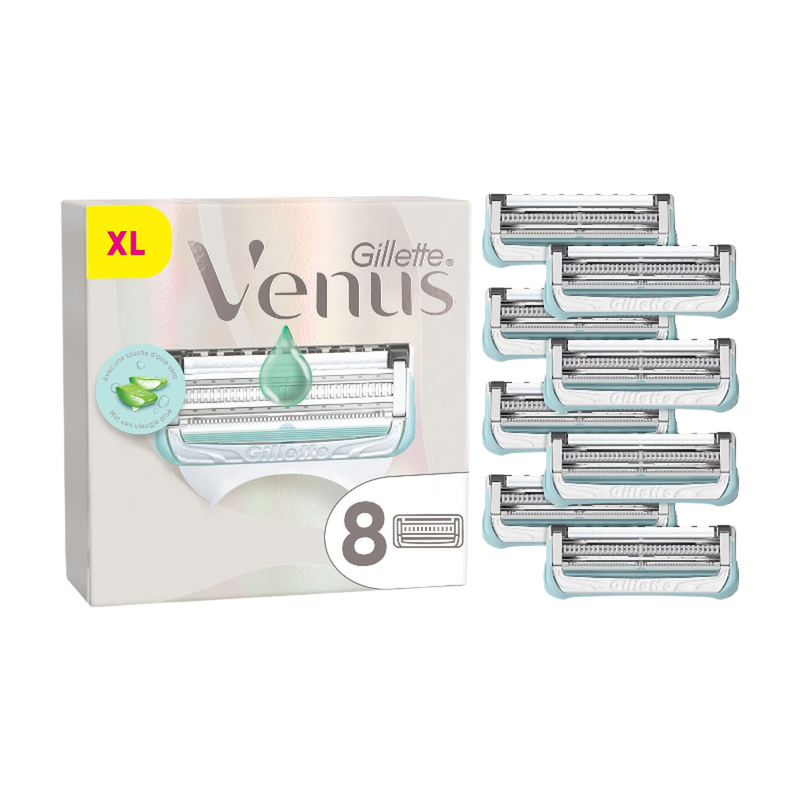 GILLETTE VENUS Satin Care - Lames de rasoir à l’aloe vera - Lot de 8 lames