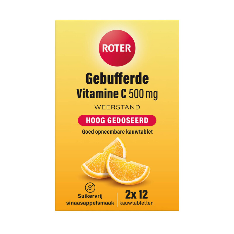 ROTER Gebufferde Vitamine C 500 mg, 24 Kauwtabletten