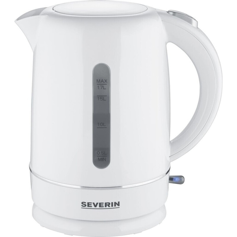 Severin Wasserkocher, 1,7 Liter, 2200 Watt, mit Kalkfilter und Wasserstandsanzeige, Weiß - Perfekt für Tee und Kaffee