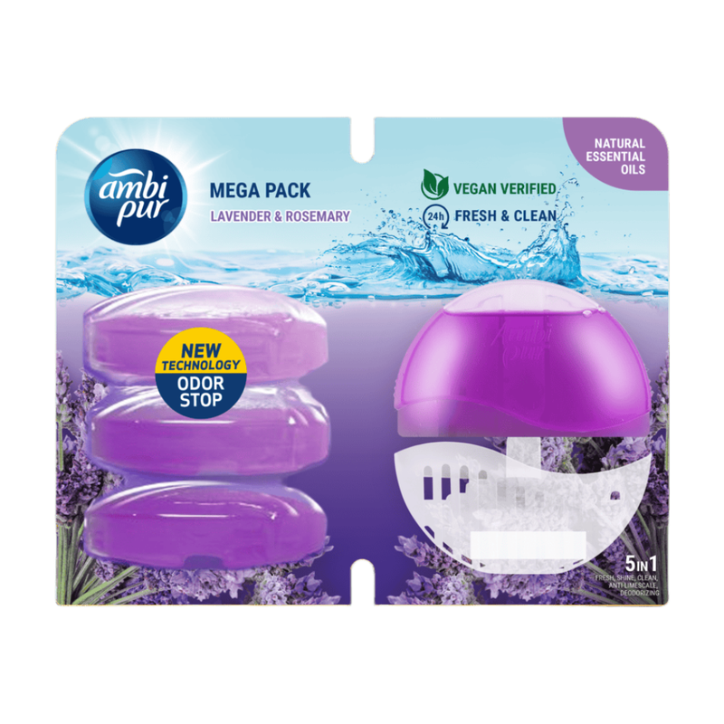 AMBIPUR Lavendel & Rozemarijn Mega Pack - 1 Stuk + 3 Navullingen