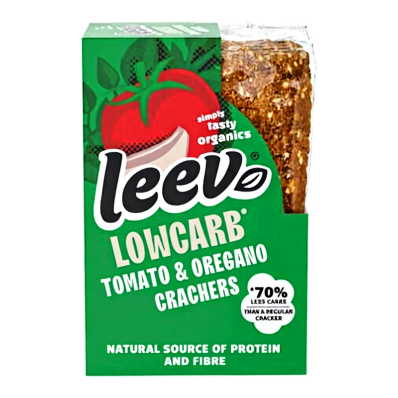 Leev Biologische Low-Carb Tomaat Oregano Crackers - 80 g
